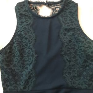 Teal Lace Homecoming Dress
